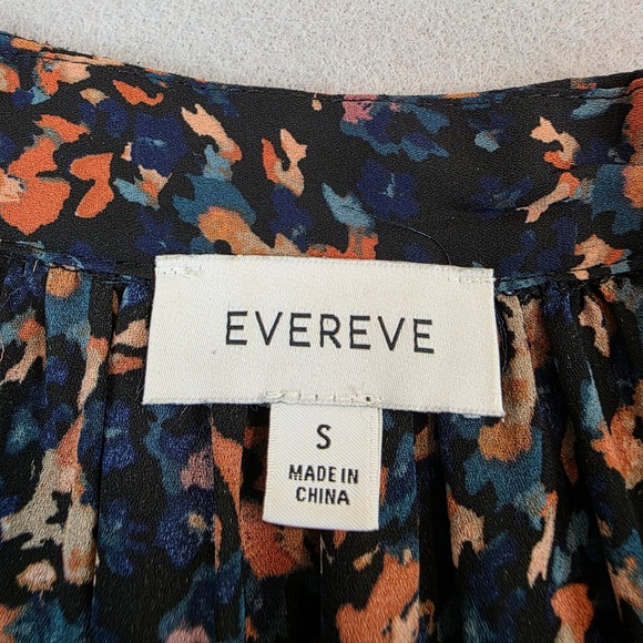 Evereve Womens Sleeveless V-Neck Blouse Multicolor Floral Smocked Top Small - Picture 4 of 11